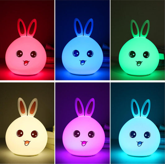 Creative Cute Rabbit Silicone Lamp Bedroom